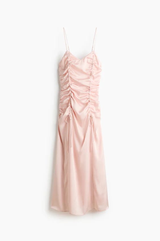 Satin evening slip dress